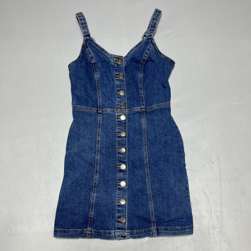 Garage Denim Button Up Denim Mini Dress